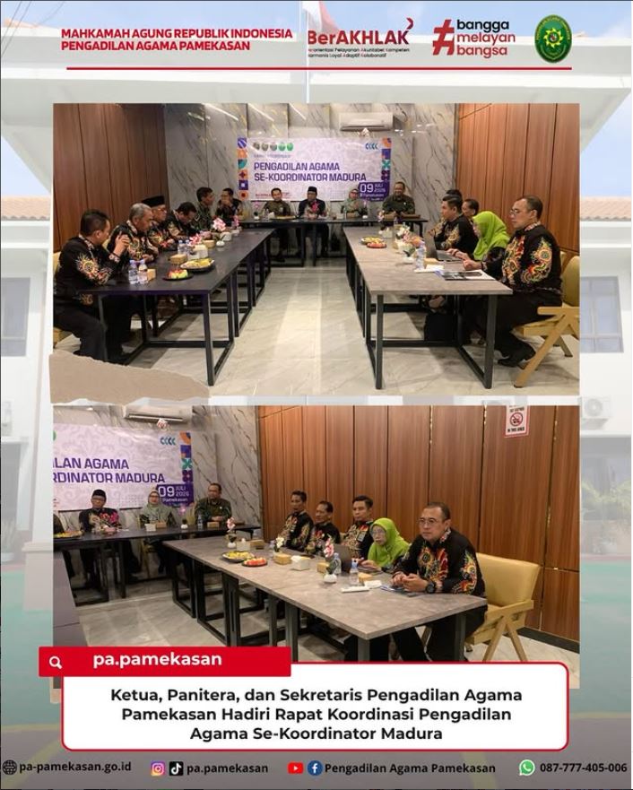 Pimpinan Pengadilan Agama Pamekasan Hadiri Rapat Koordinasi Wilayah Semadura Raya